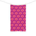 Lips Kiss Mark Pattern Hot Pink Cum Towel