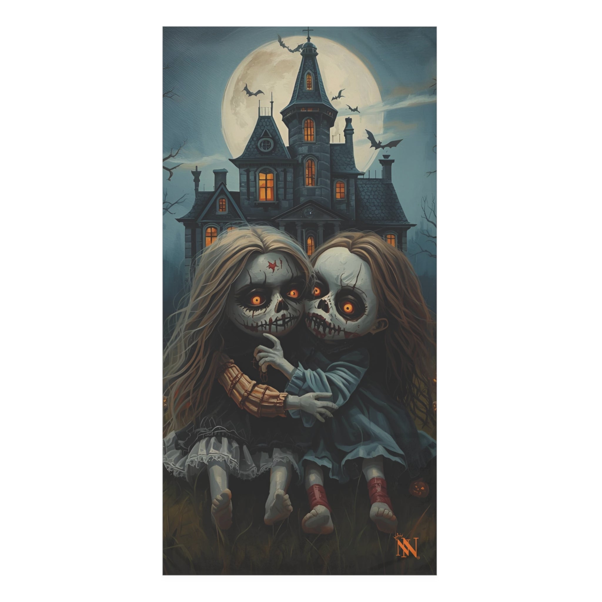 Scary Halloween Pumpkin Girls | Mix & Match XL Fun-Flirty Lovers’ Towels