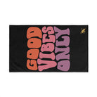 Good Vibes Retro Letters Black Cum Towel