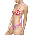 Red & White Checkered | Mix & Match Fun-Flirty Lovers’ String Bikinis