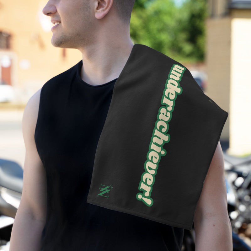 Under Achiever! Black | Mix & Match Soft Fun-Flirty Lovers’ Towels