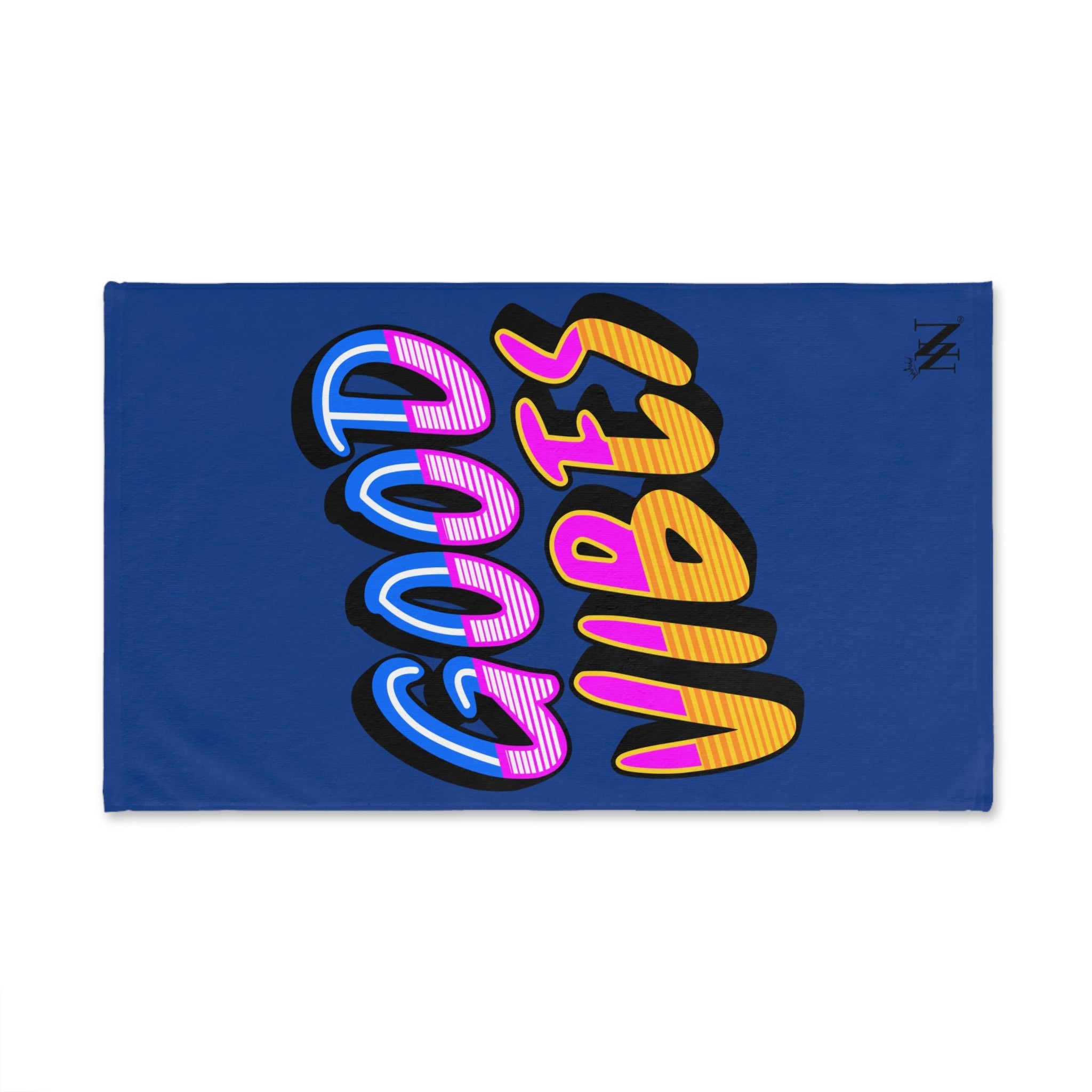 Neon Rainbow Good Vibes Blue Cum Towel