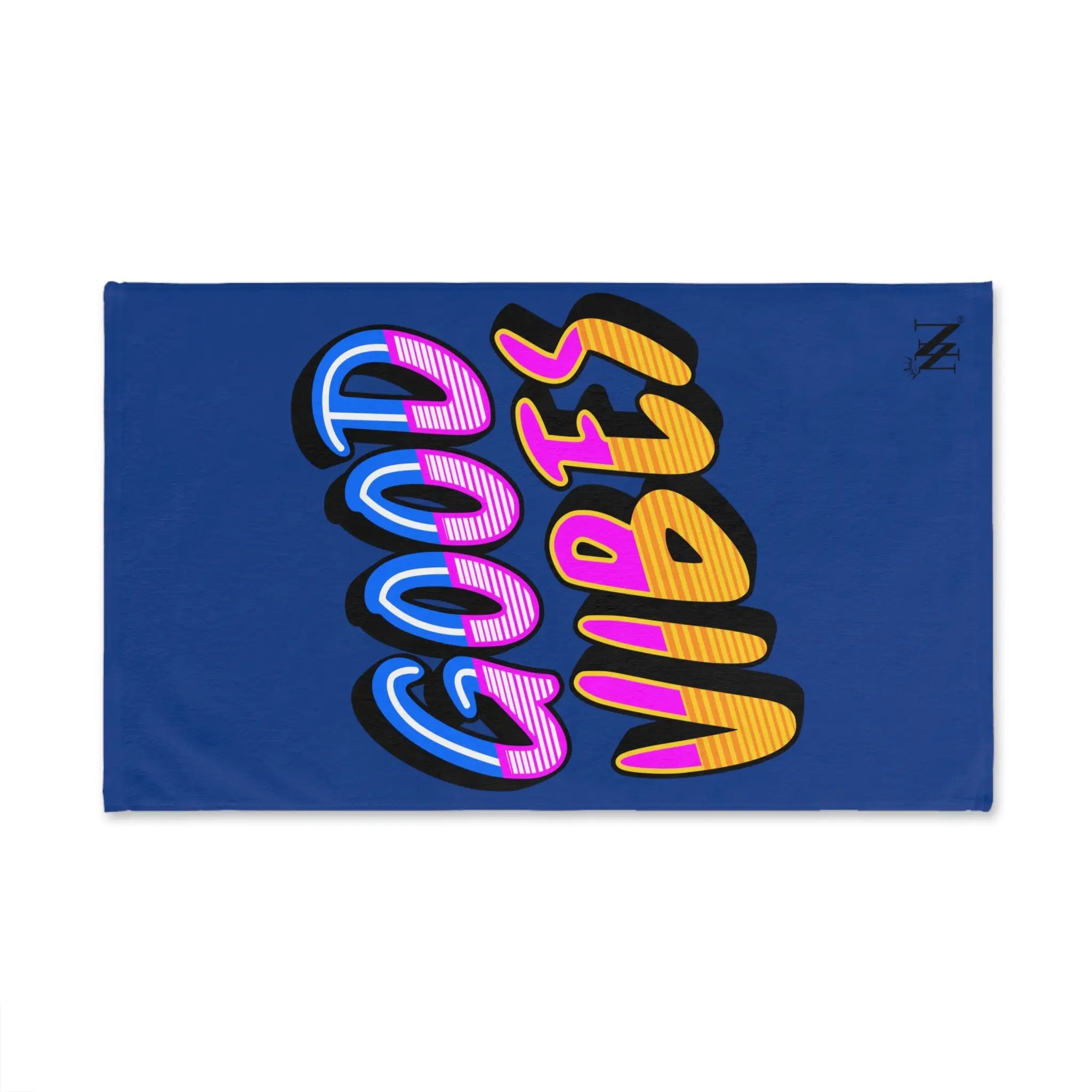 Neon Rainbow Good Vibes Blue Cum Towel