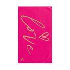Gold Love Heart Signature Pink Cum Towel