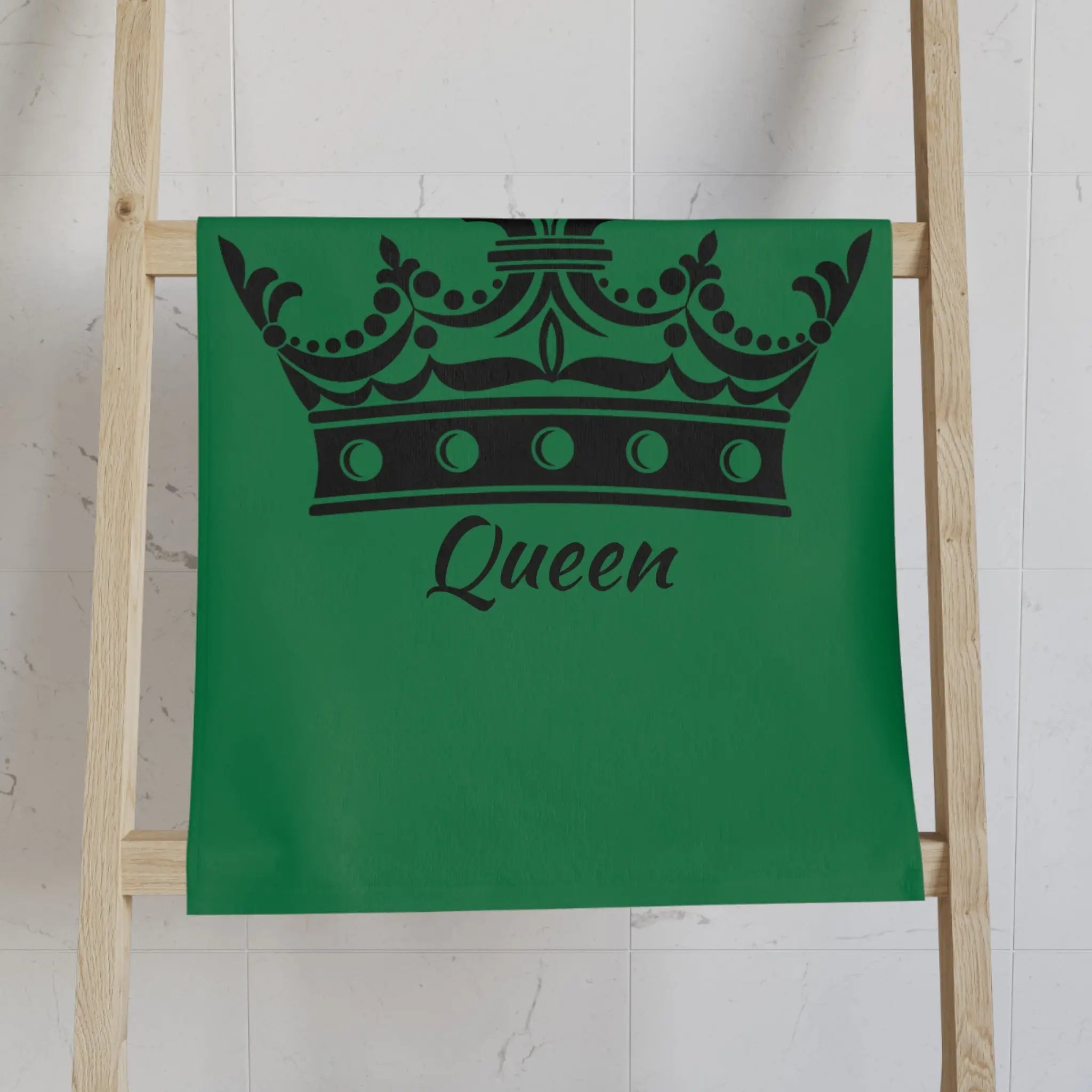 Large Crown Queen Green Cum Towel