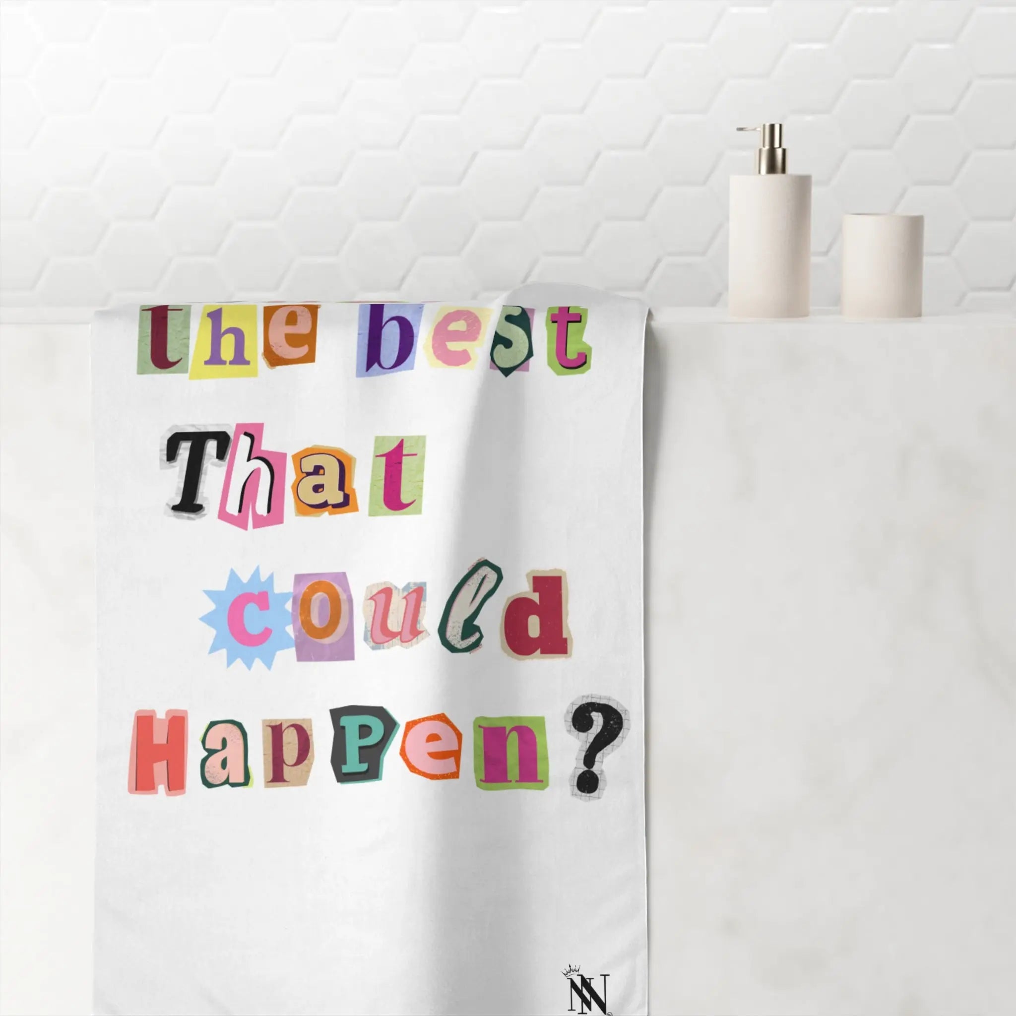 What’s the Best That Could Happen? Ransom Note Extra Large Towel
