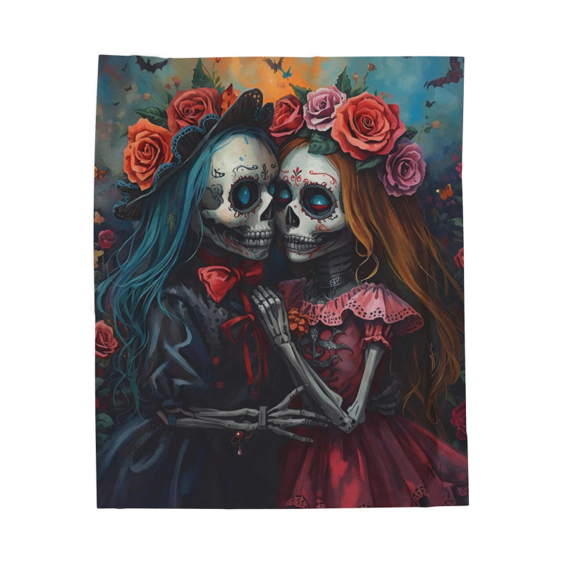 Traditional El Día de los Muertos Dolls | Mix & Match Velveteen Fun-Flirty Lovers’ Blankets