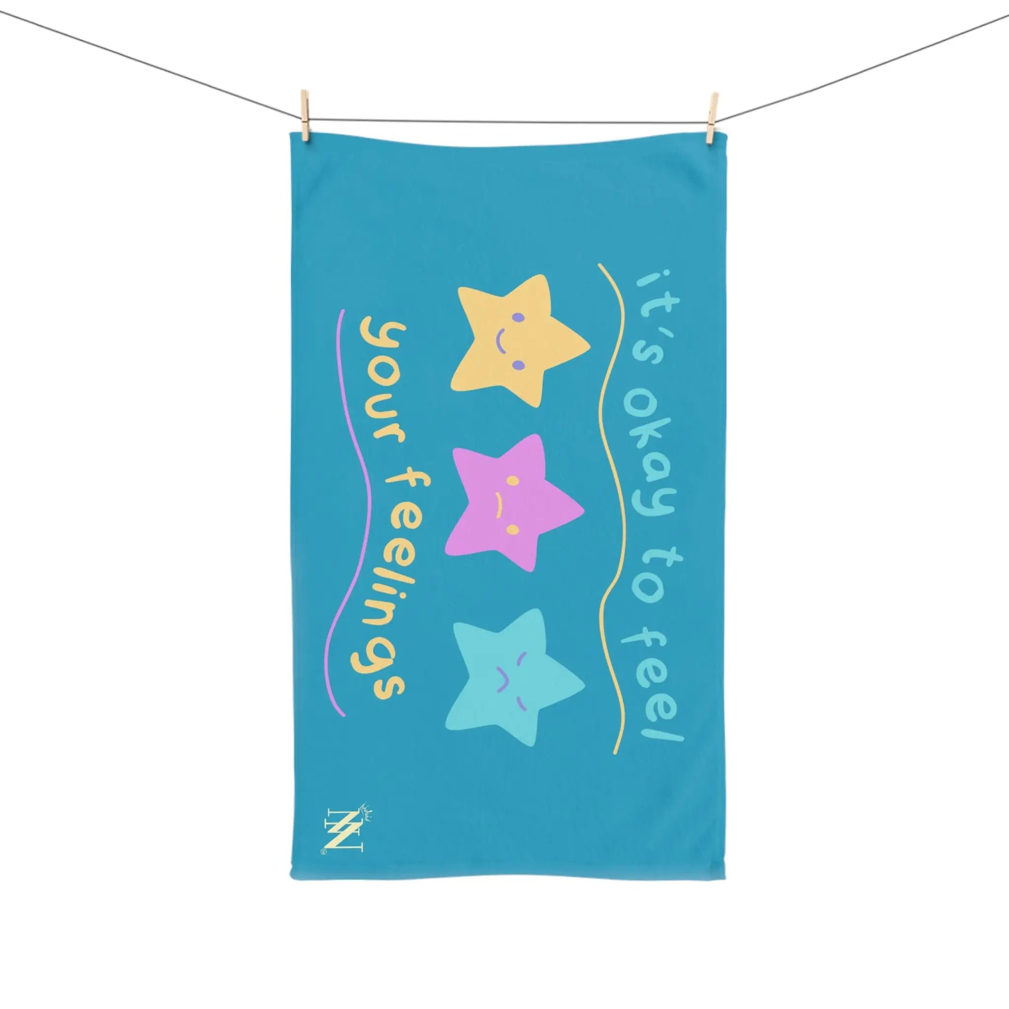 It’s Okay to Feel Your Feelings Turquoise | Mix & Match Original Fun-Flirty Lovers’ Towels