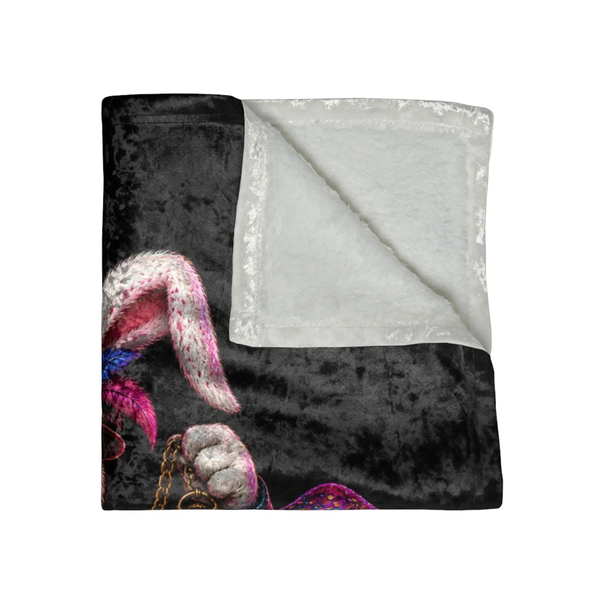 Bad Eggs Welcome Wicked Bunny Crushed Velvet Blanket