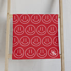 Happy Smiling Emoji Pattern Red Cum Towel