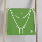 Sexy Female Outline Lime Green Cum Towel