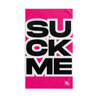 SUCK ME Block Letter Signature Pink Cum Towel