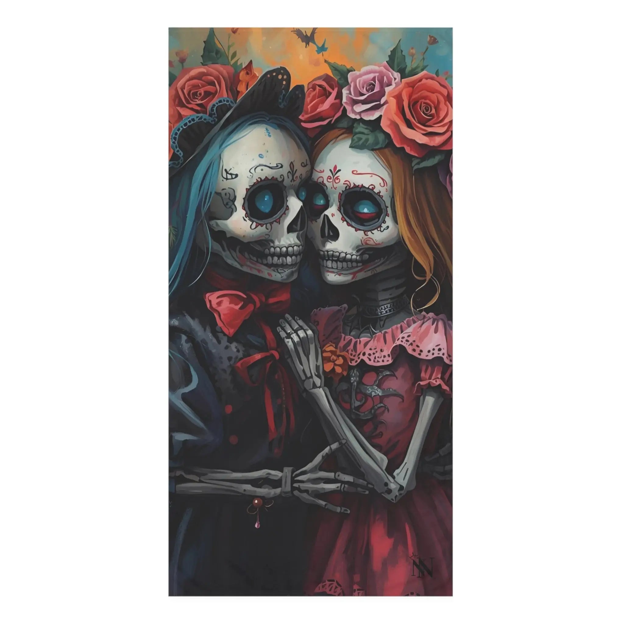 Traditional El Día de los Muertos Dolls | Mix & Match XL Fun-Flirty Lovers’ Towels