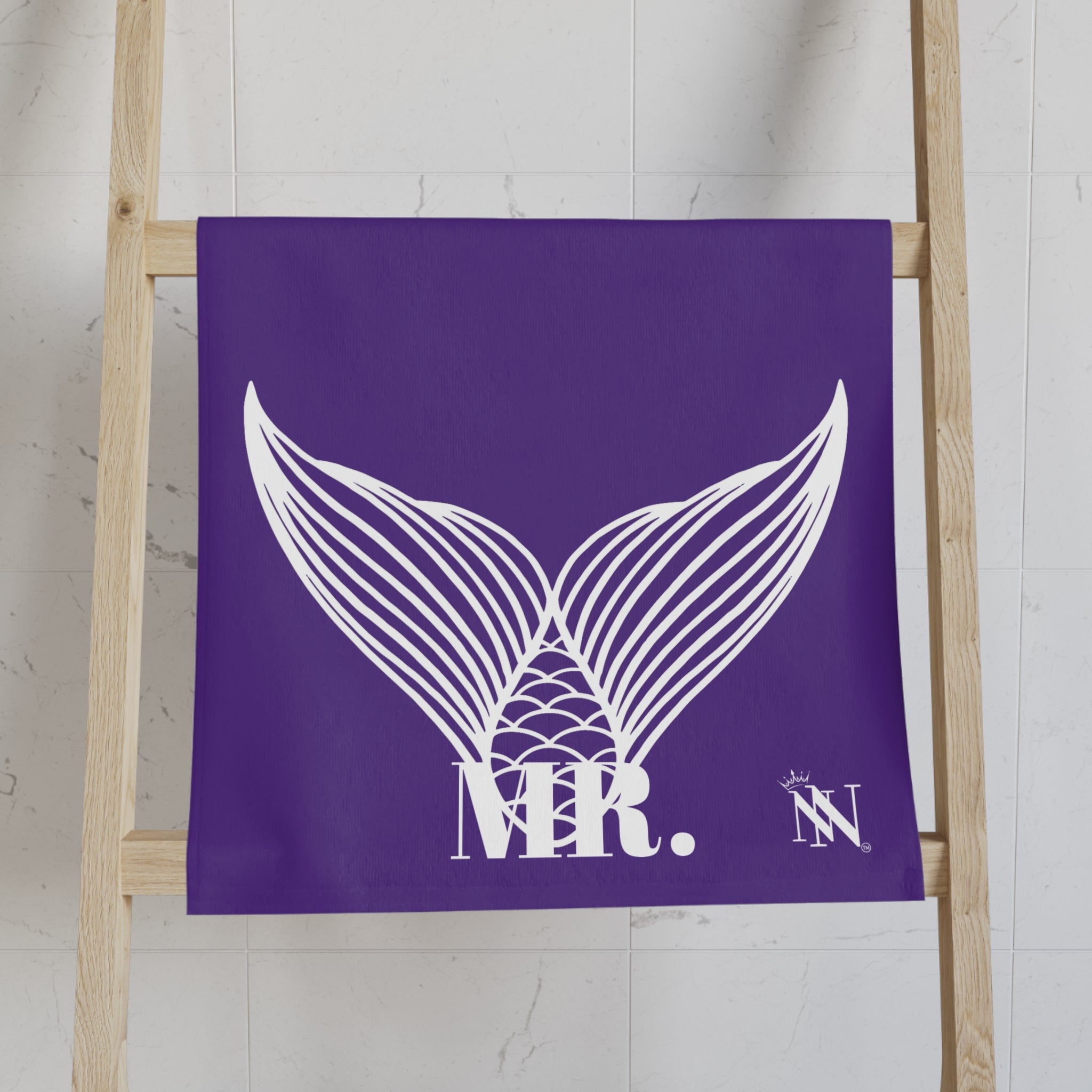 Mr. Mrs. Mermaid Shareable Sides Purple Cum Towel