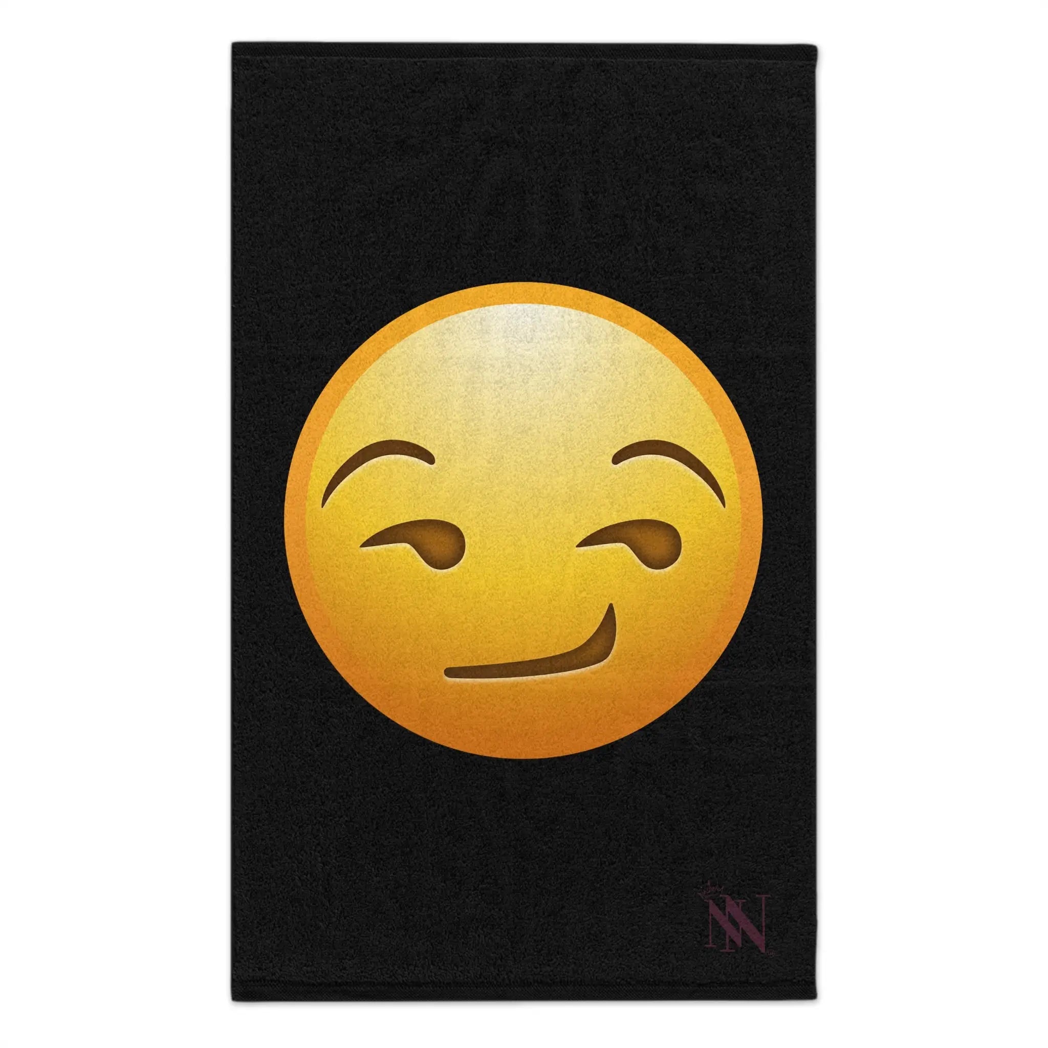 Smirking Face Emoji Black | Mix & Match Soft Fun-Flirty Lovers’ Towels