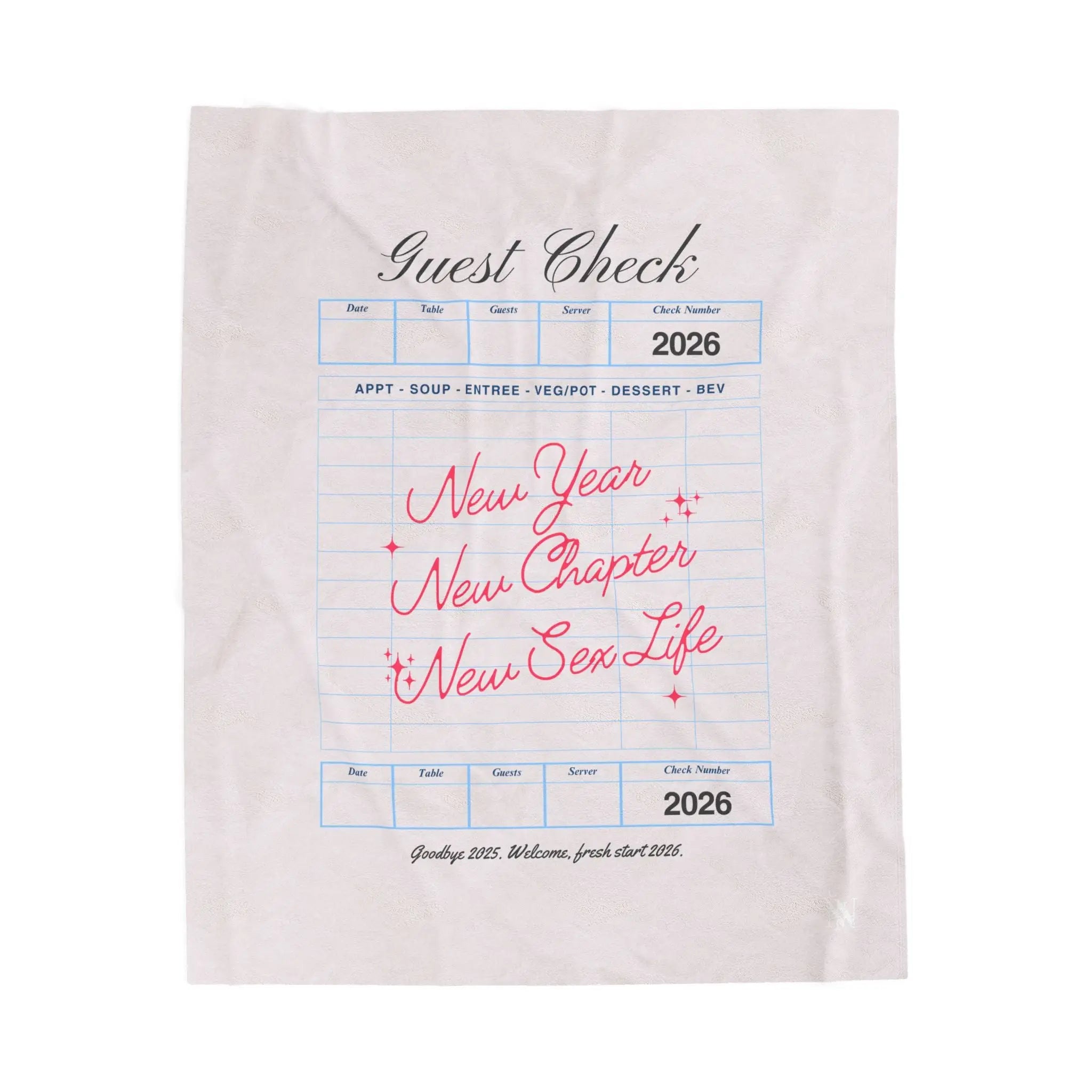New Year New Sex Life Guest Check | Mix & Match Velveteen Fun-Flirty Lovers’ Blankets