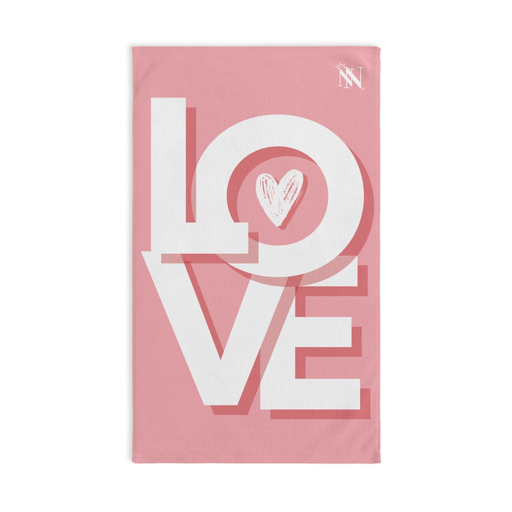 Block Letter Love Heart Cum Towel