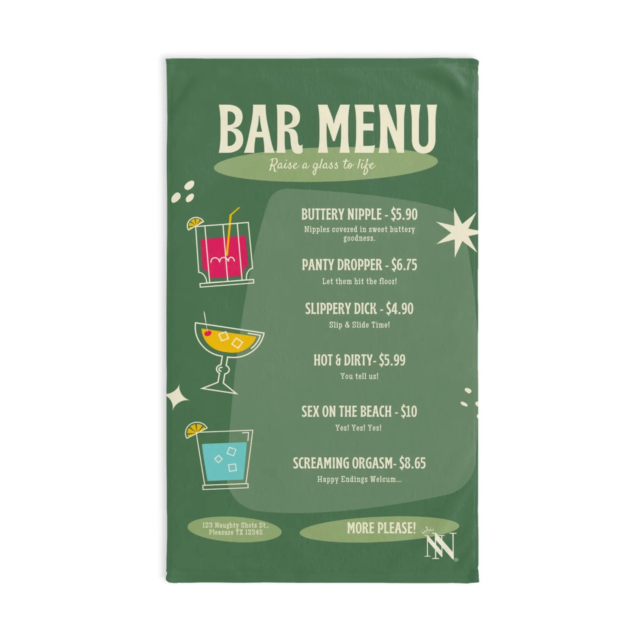 Bar Menu | Mix & Match Original Fun-Flirty Lovers’ Towels