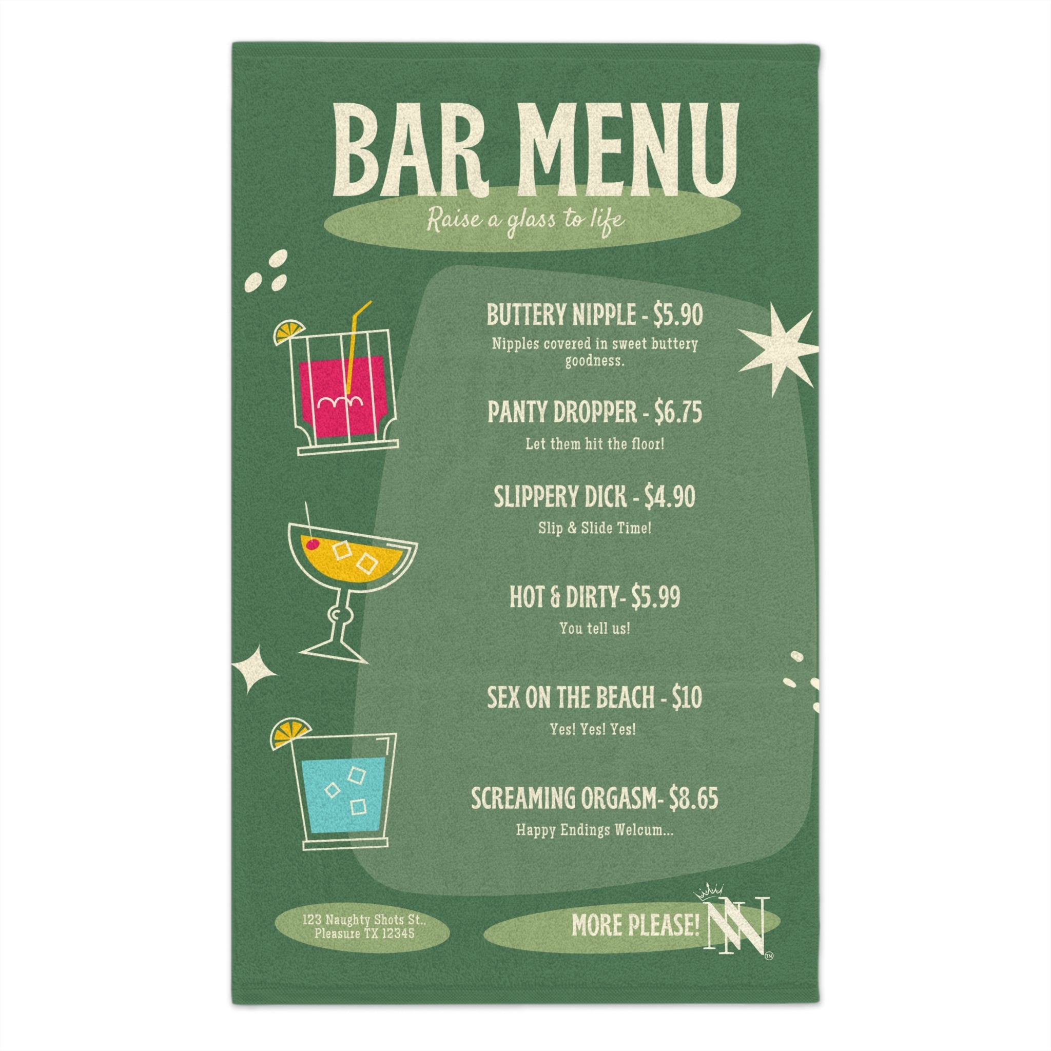 Bar Menu | Mix & Match Soft Fun-Flirty Lovers’ Towels