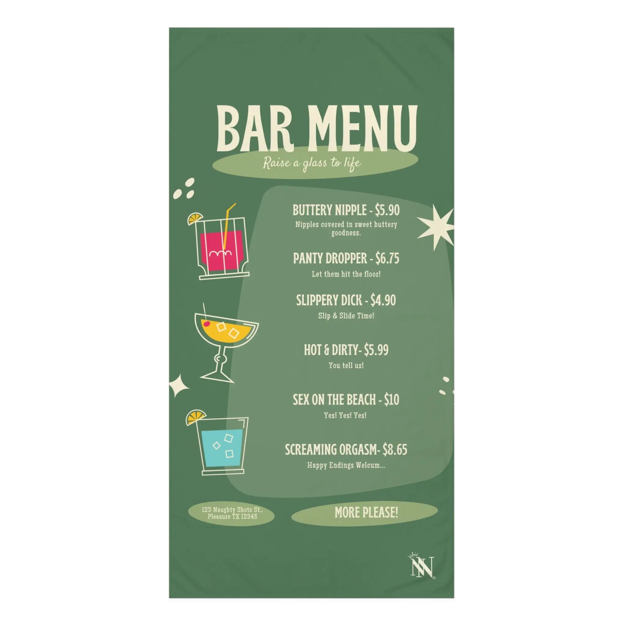 Bar Menu | Mix & Match XL Fun-Flirty Lovers’ Towels