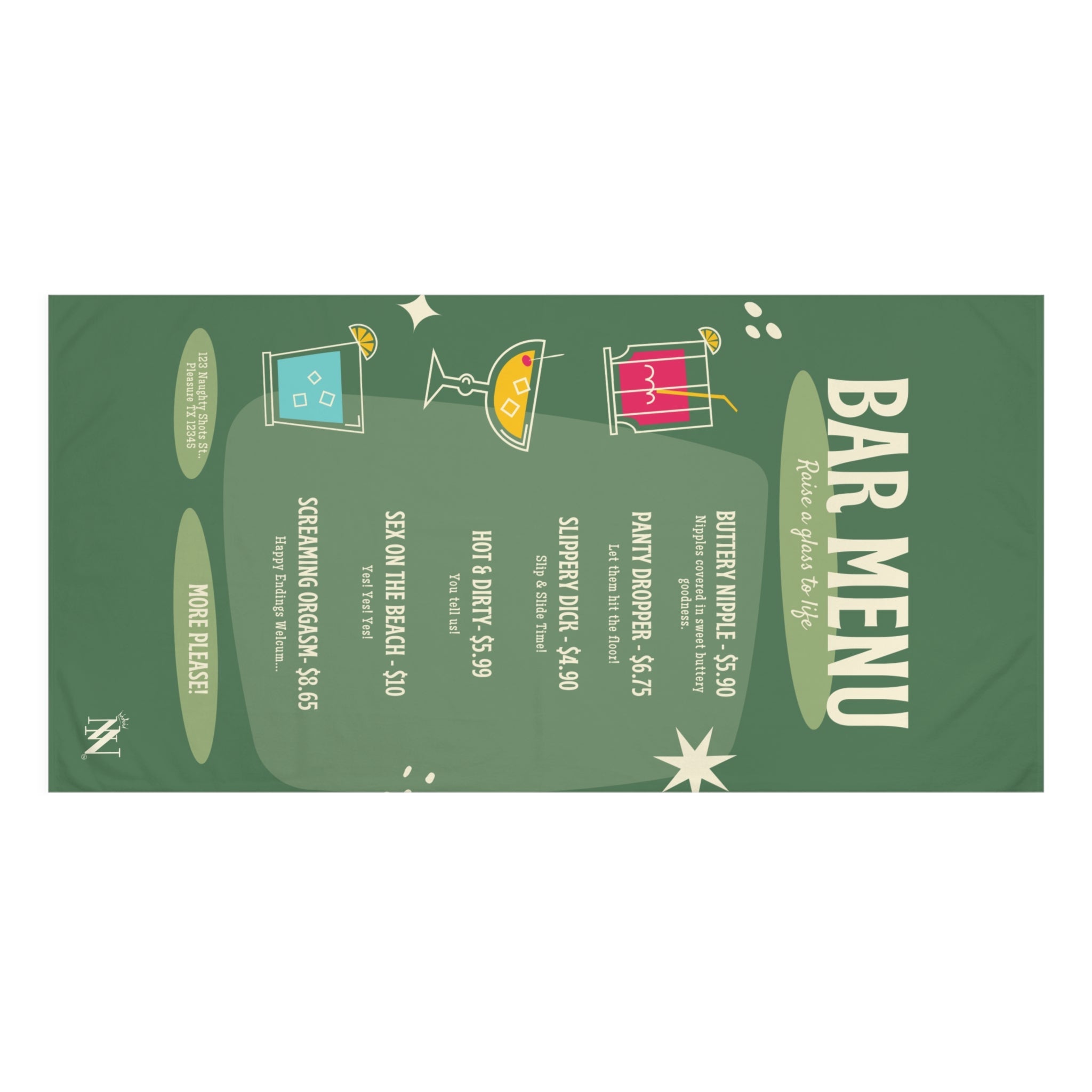 Bar Menu | Mix & Match XL Fun-Flirty Lovers’ Towels