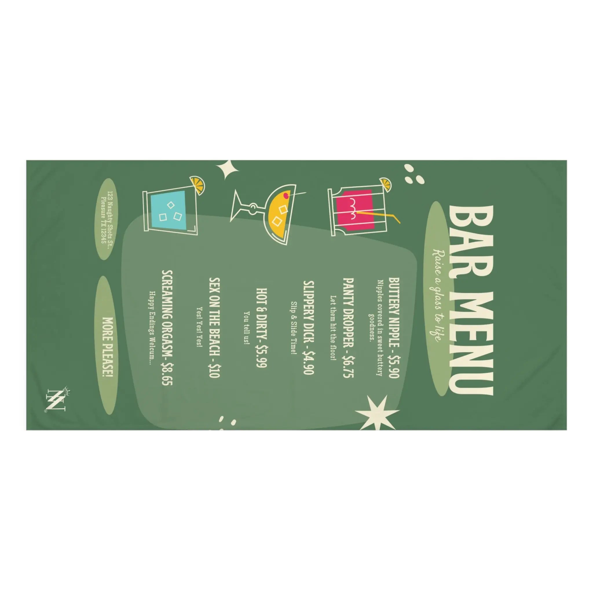 Bar Menu | Mix & Match XL Fun-Flirty Lovers’ Towels