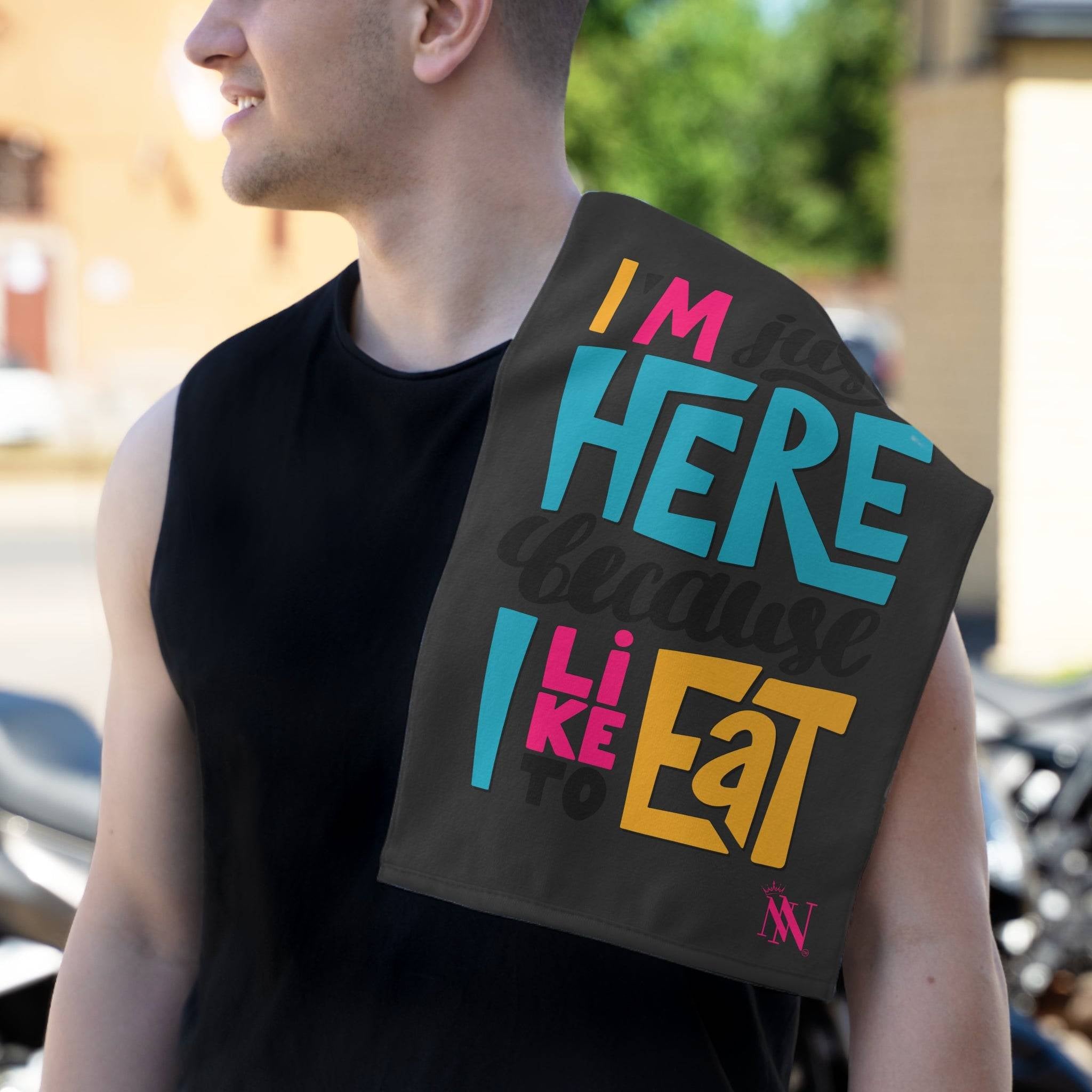 Because I Like to Eat Grey Mix & Match Soft Sex Towels | Flirty Lovers’ Gifts