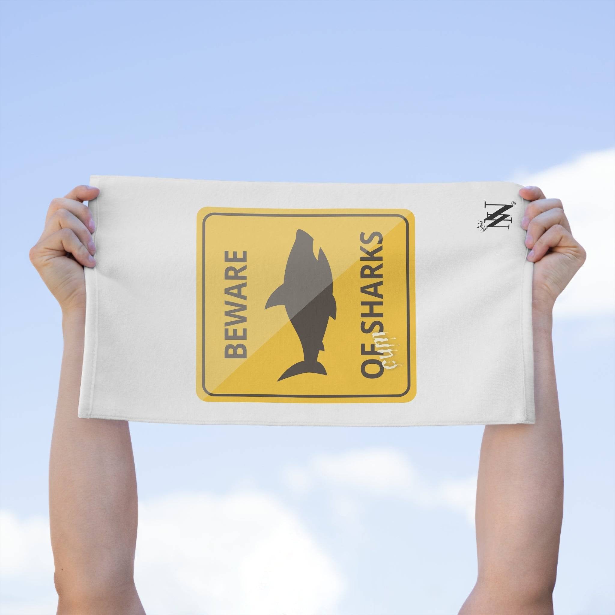Beware of Cum Sharks | Mix & Match Soft Fun-Flirty Lovers’ Towels