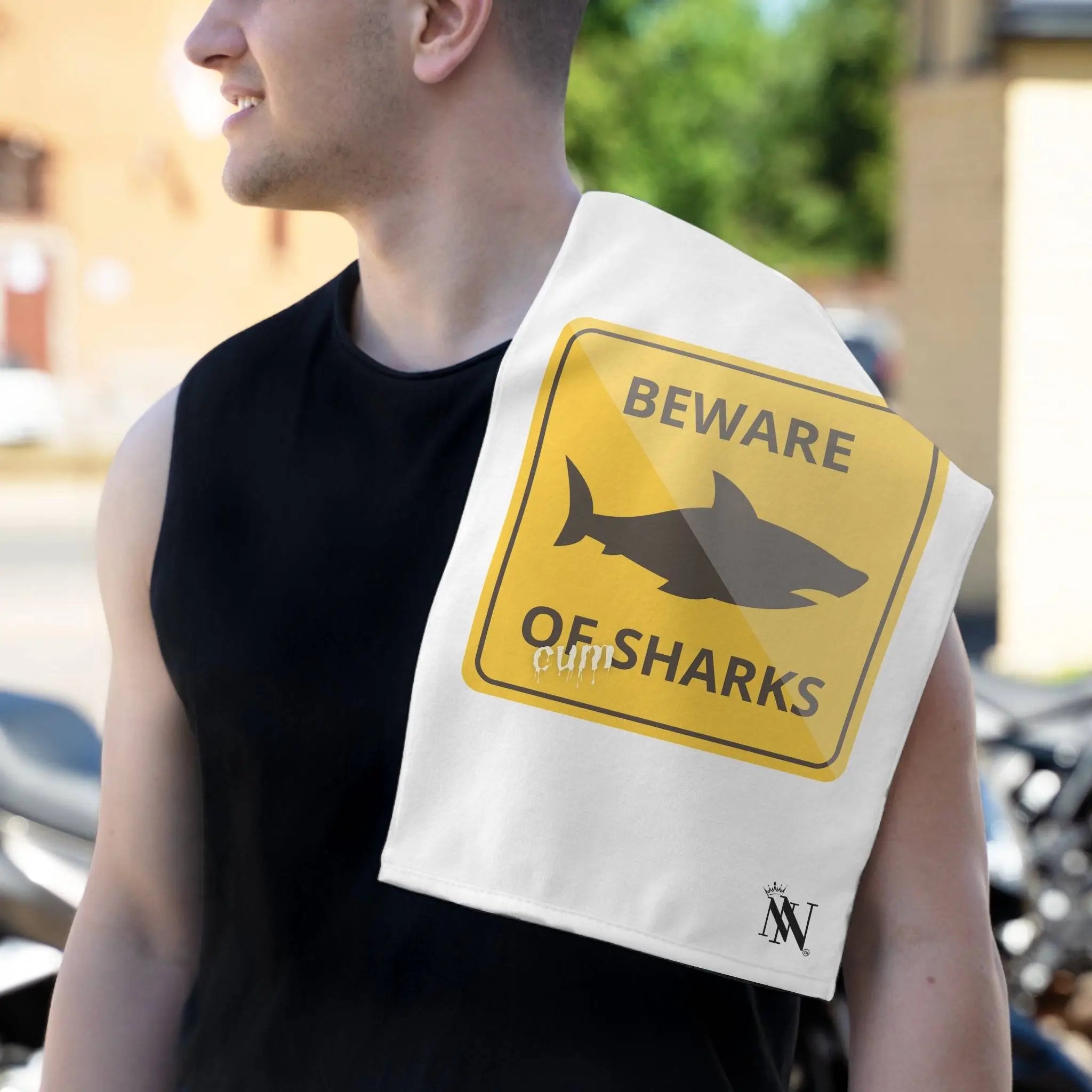 Beware of Cum Sharks | Mix & Match Soft Fun-Flirty Lovers’ Towels