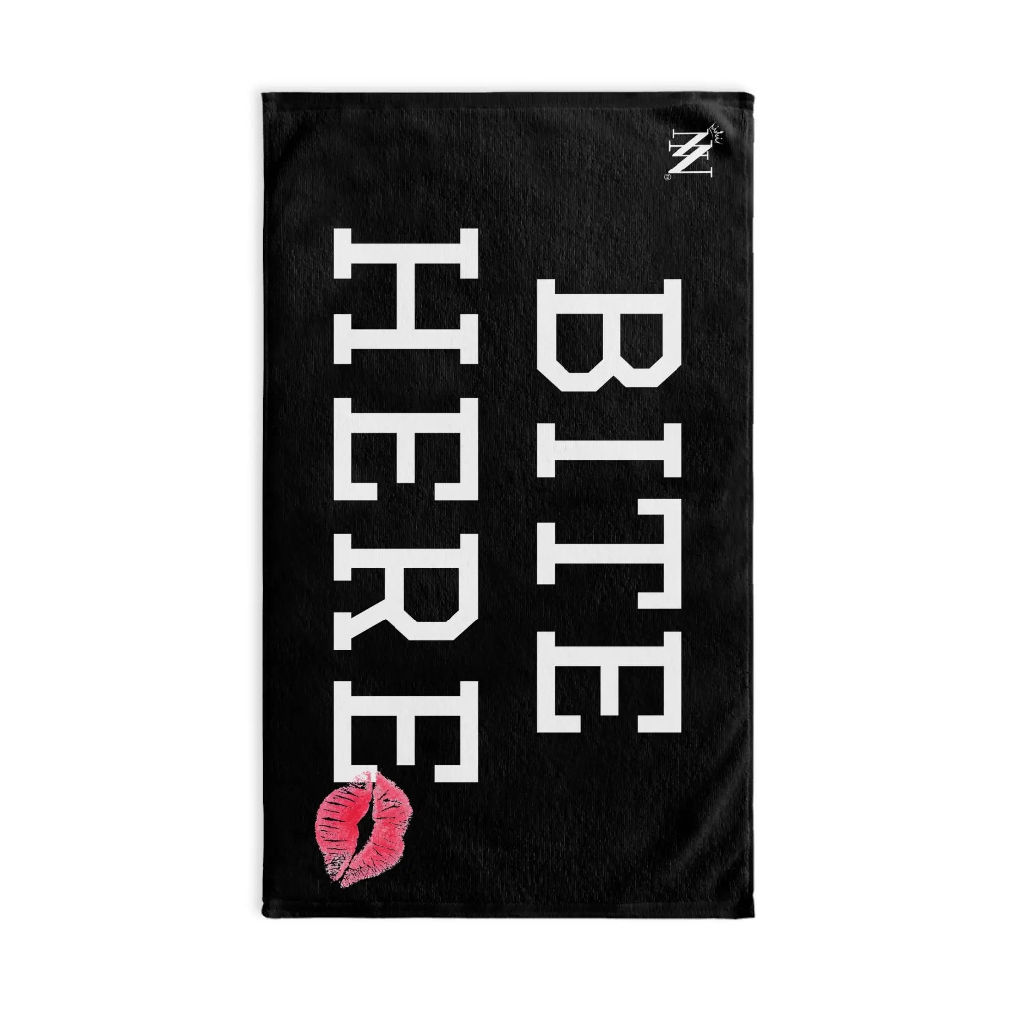 Bite Here Lips Kiss Black | Mix & Match Original Fun-Flirty Lovers’ Towels