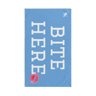 Bite Here Lips Kiss Light Blue | Mix & Match Original Fun-Flirty Lovers’ Towels