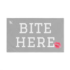 Bite Here Lips Kiss Light Grey | Mix & Match Original Fun-Flirty Lovers’ Towels