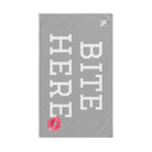 Bite Here Lips Kiss Light Grey | Mix & Match Original Fun-Flirty Lovers’ Towels