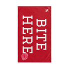 Bite Here Lips Kiss Red | Mix & Match Original Fun-Flirty Lovers’ Towels