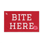 Bite Here Lips Kiss Red | Mix & Match Original Fun-Flirty Lovers’ Towels