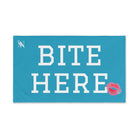 Bite Here Lips Kiss Turquoise | Mix & Match Original Fun-Flirty Lovers’ Towels