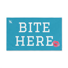 Bite Here Lips Kiss Turquoise | Mix & Match Original Fun-Flirty Lovers’ Towels