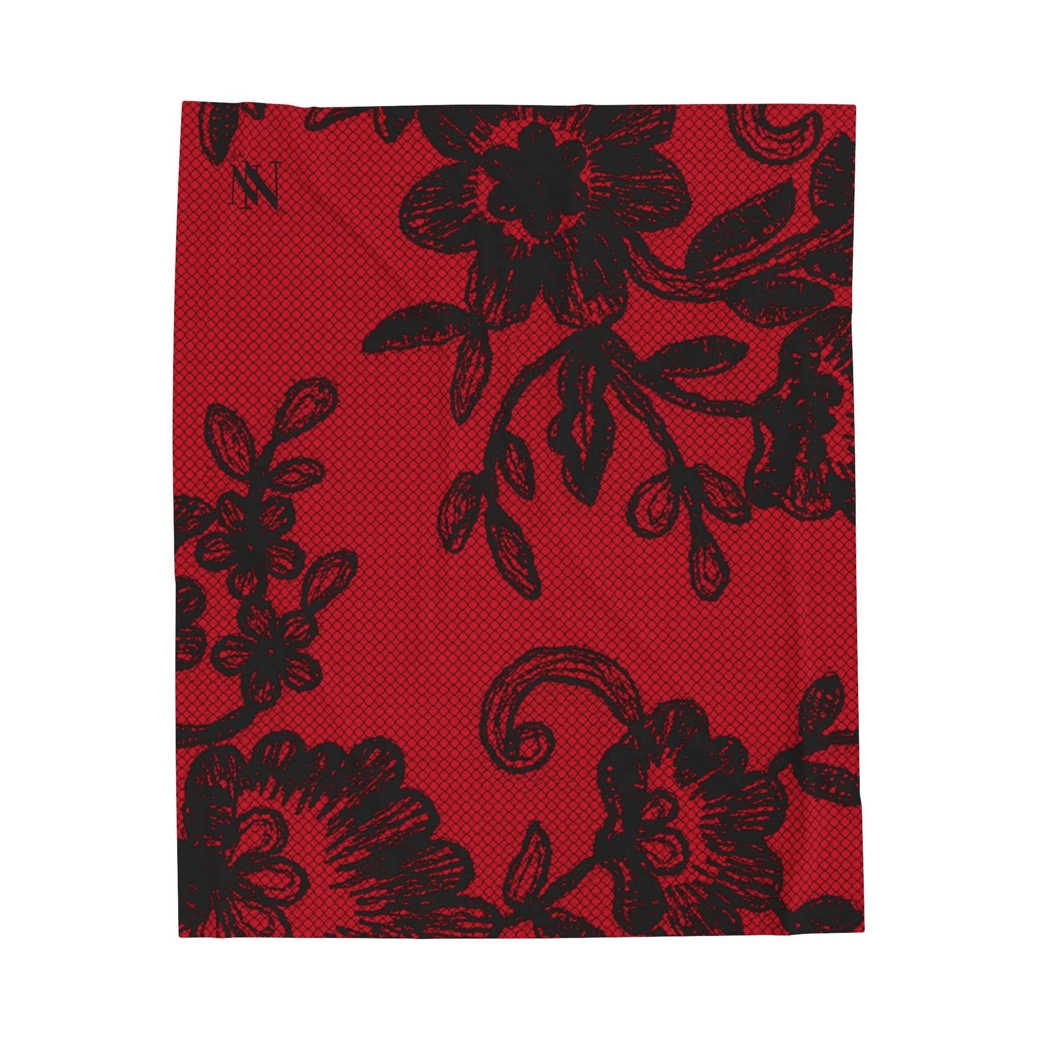 Black Lace Print Red | Mix & Match Fun-Flirty Lovers’ Blankets