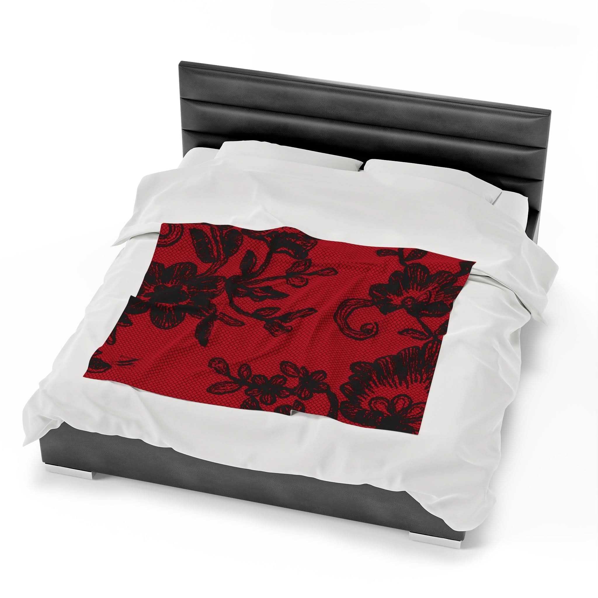 Black Lace Print Red | Mix & Match Fun-Flirty Lovers’ Blankets