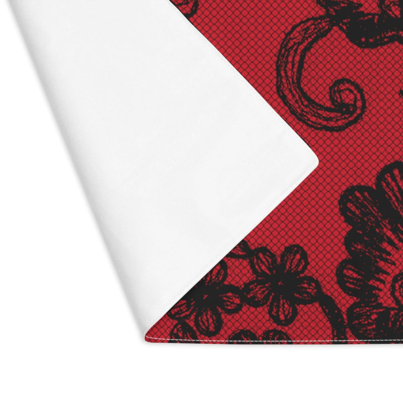 Black Lace Print Red | Mix & Match Playful Fun-Flirty Lovers’ Toy Mats