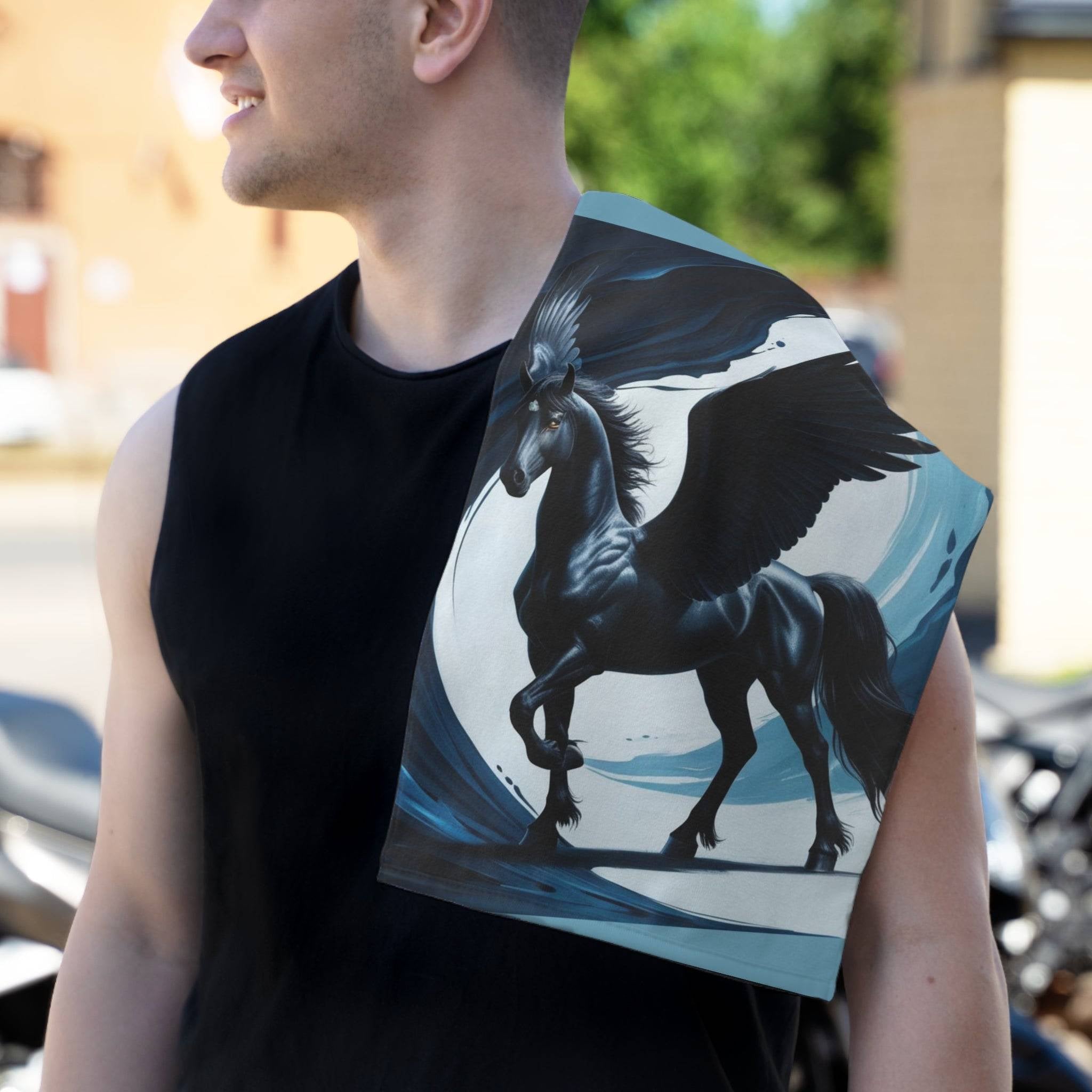 Black Pegasus Fantasy | Mix & Match Soft Fun-Flirty Lovers’ Towels