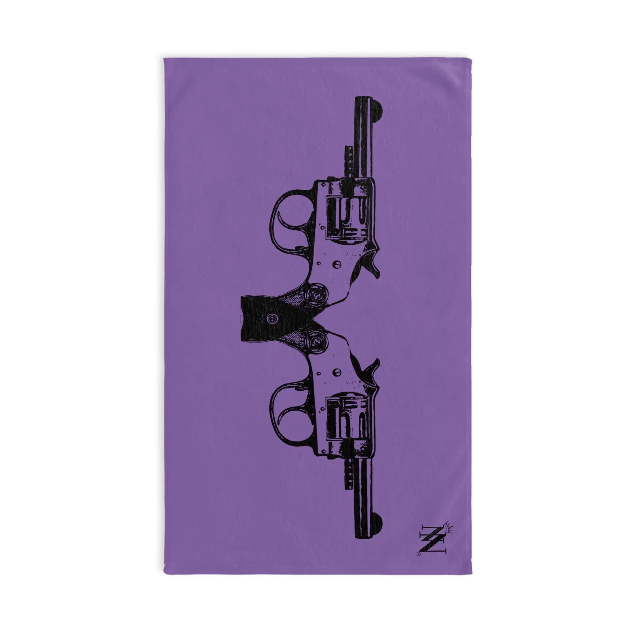 Black Revolver Gun Show Lavendar | Mix & Match Original Fun-Flirty Lovers’ Towels