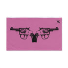 Black Revolver Gun Show Soft Pink | Mix & Match Original Fun-Flirty Lovers’ Towels
