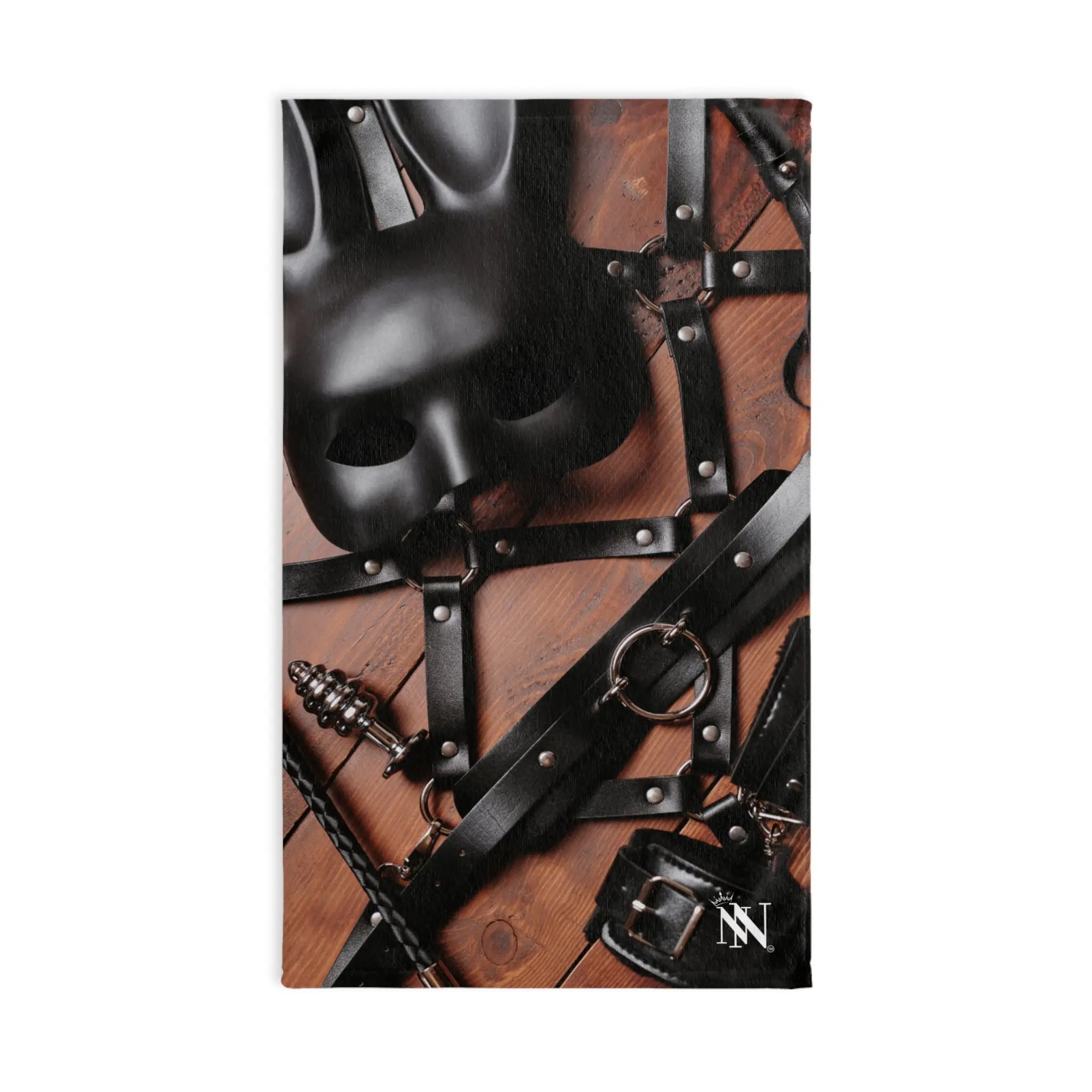 Bondage Bunny Mask Leather Wood | Mix & Match Original Fun-Flirty Lovers’ Towels