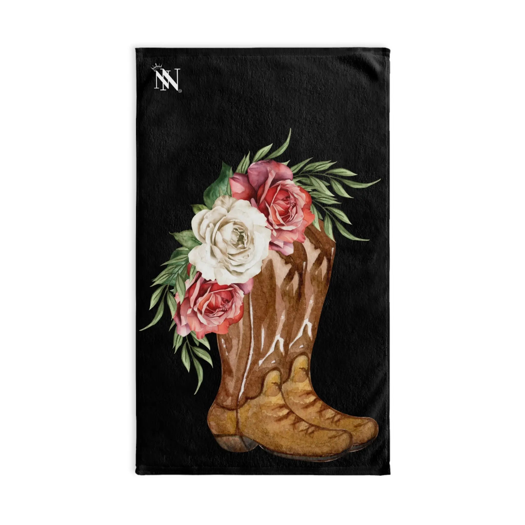Boot Roses Vows Black | Mix & Match Original Fun-Flirty Lovers’ Towels