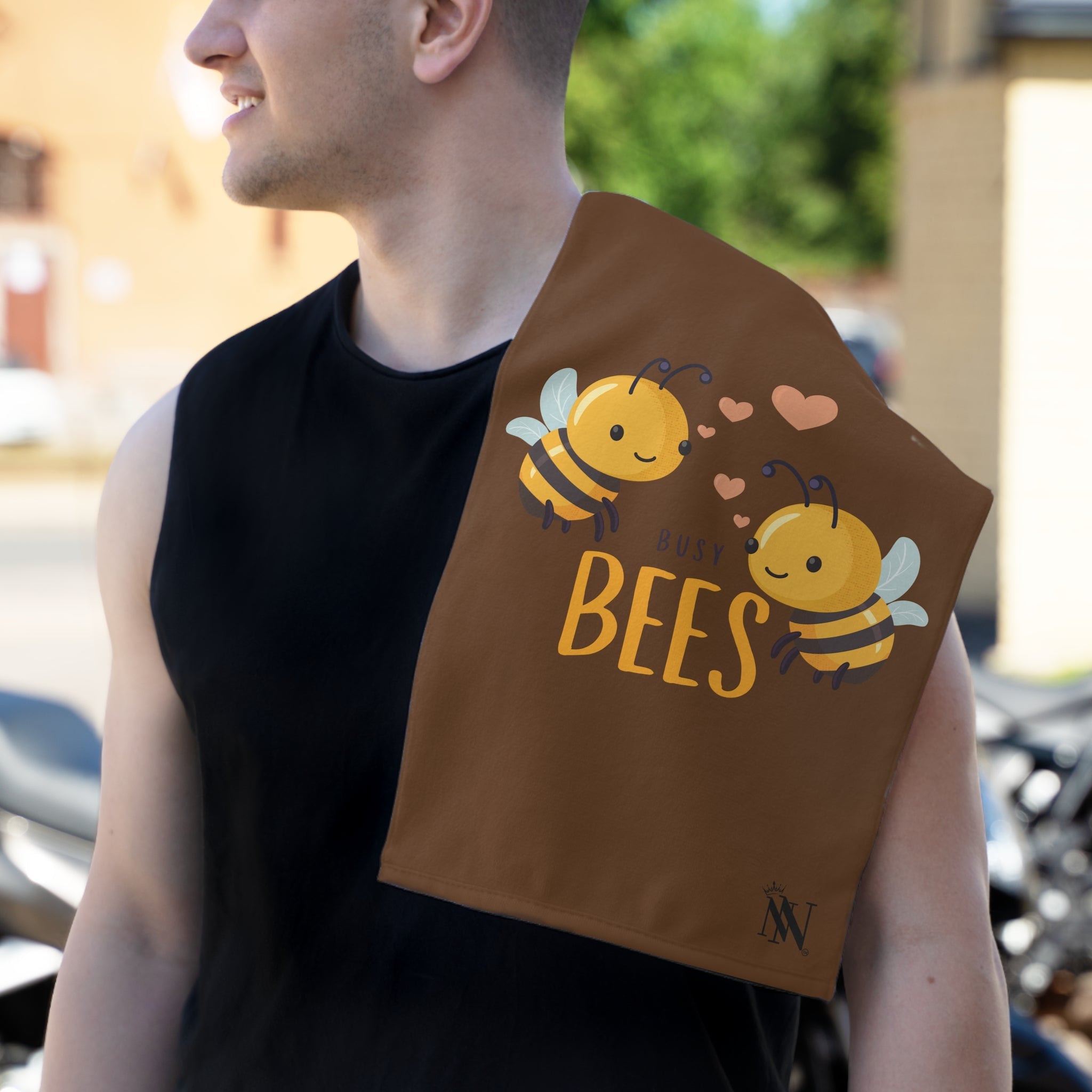 Busy Bees Brown | Mix & Match Soft Fun-Flirty Lovers’ Towels