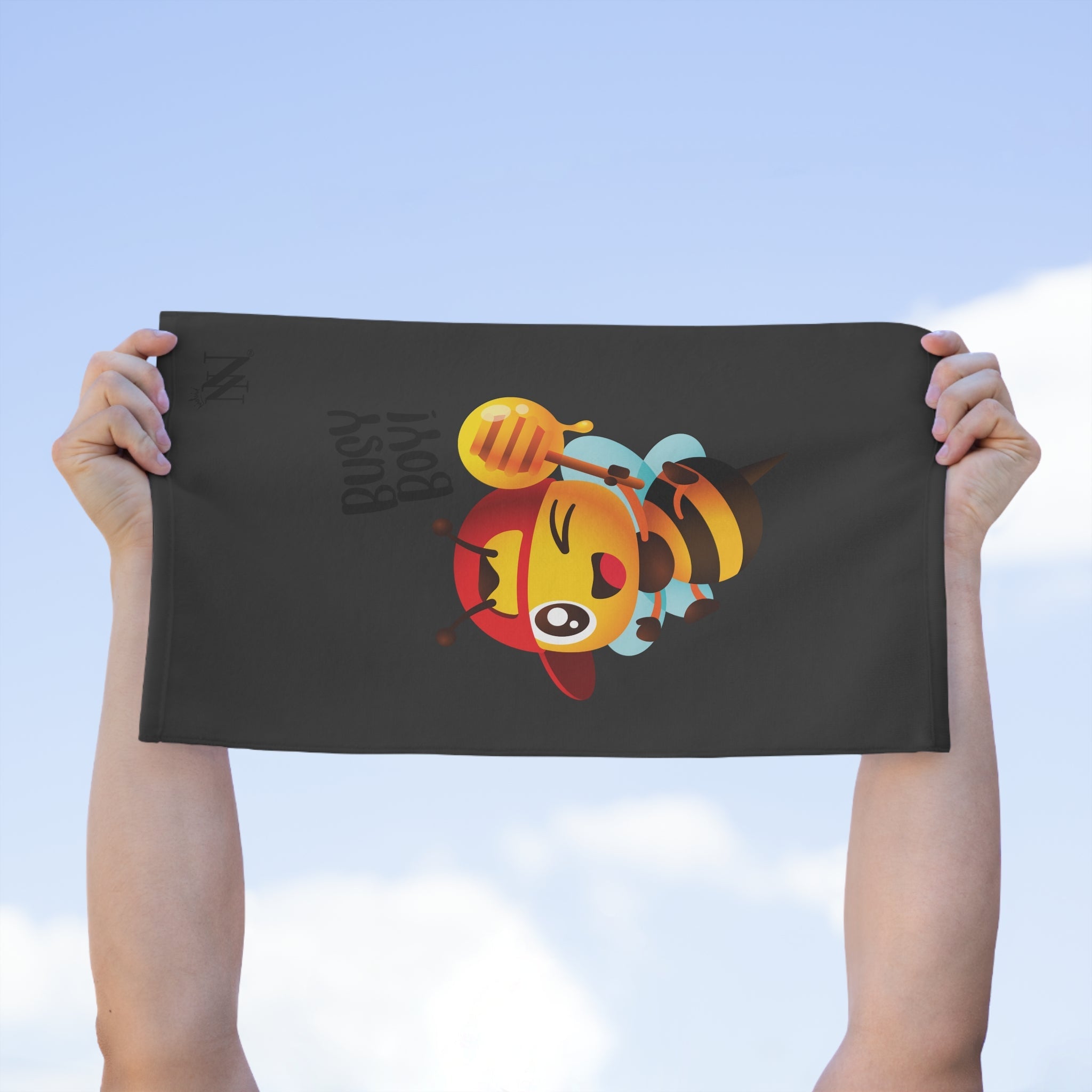 Busy Boy! Bee Dark Grey | Mix & Match Soft Fun-Flirty Lovers’ Towels