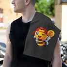 Busy Boy! Bee Dark Grey | Mix & Match Soft Fun-Flirty Lovers’ Towels