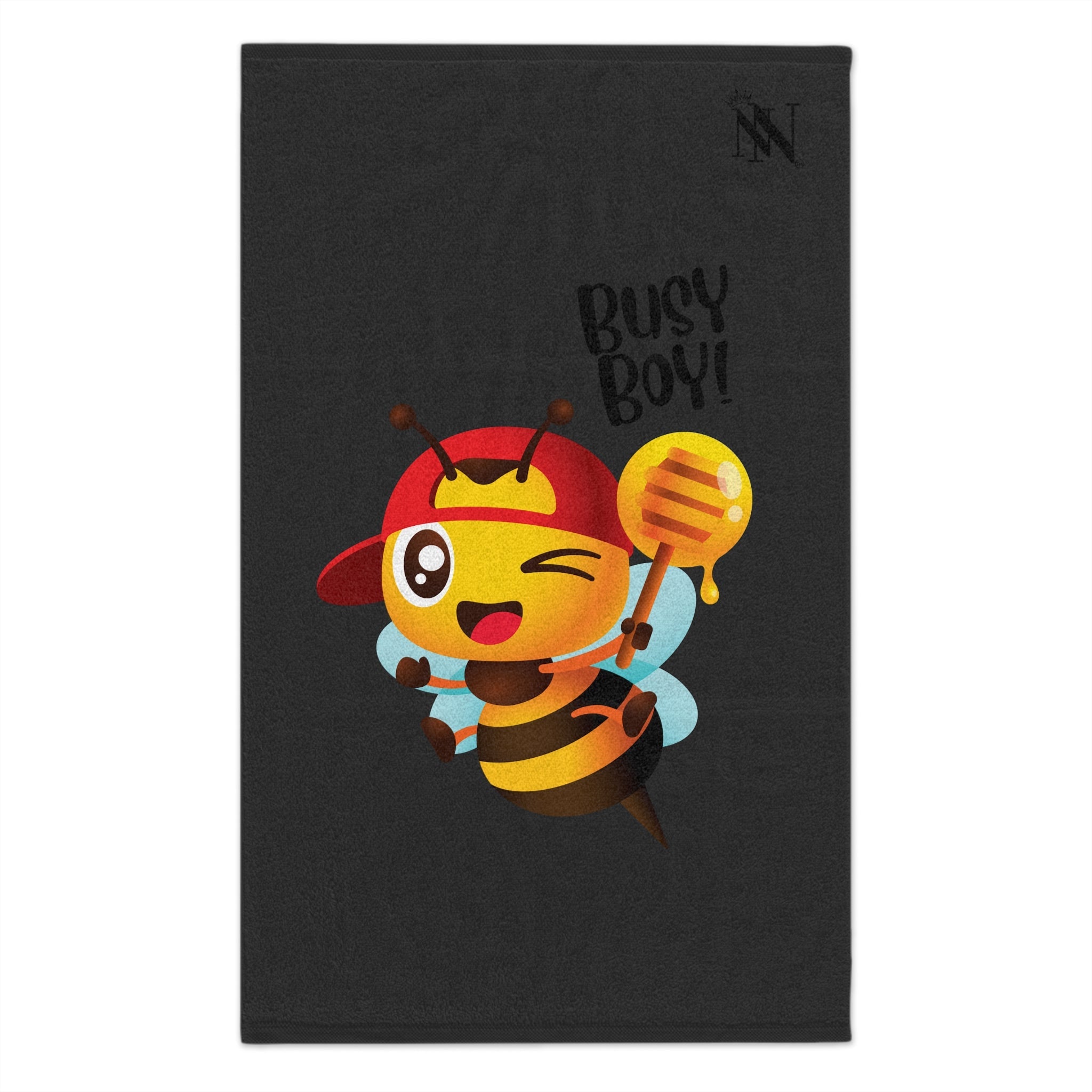 Busy Boy! Bee Dark Grey | Mix & Match Soft Fun-Flirty Lovers’ Towels