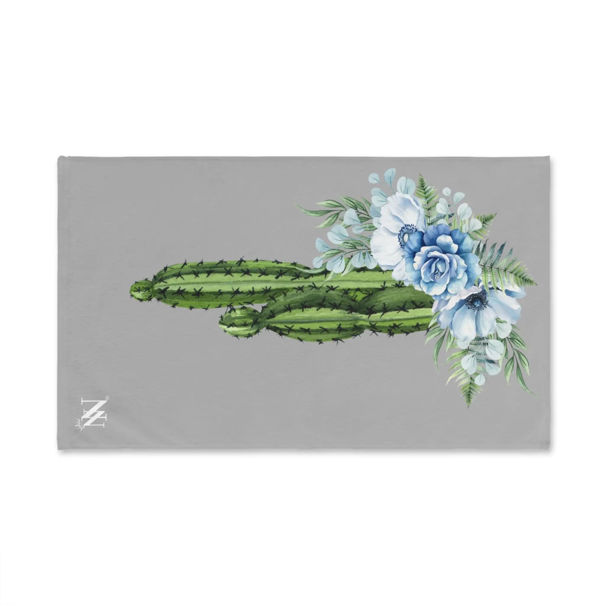 Cactus Blue Rose Vows Light Grey | Mix & Match Original Fun-Flirty Lovers’ Towels